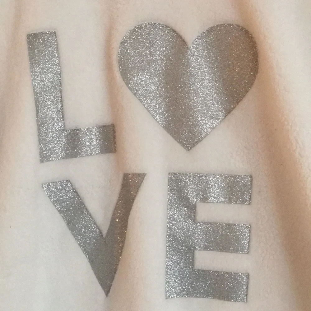 LOVE Glitter Sweatshirt Girls Size L